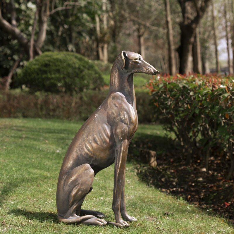 Red Barrel StudioÂ® MGO Sitting Greyhound Dog Statue & Reviews | Wayfair